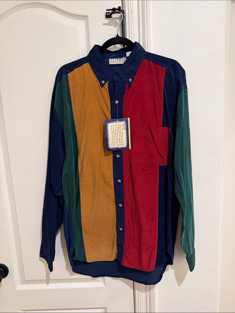 vintage 1990s Jazzman Sportswear long sleeve shirt color block NWT LARGE